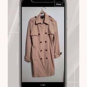 Elegant Beige Double-Breasted Trench Coat